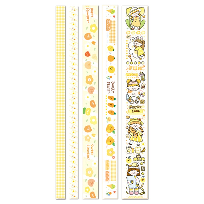 Set 5 Cuộn Băng Dính Washi DIY Đa Ứng Dụng