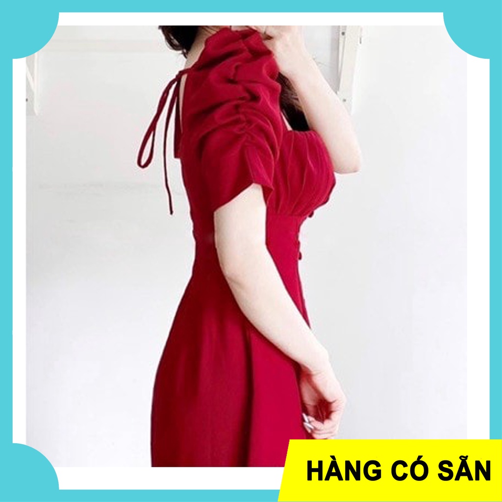 ⚡️𝐌𝐈𝐄̂̃𝐍 𝐏𝐇𝐈́ 𝐒𝐇𝐈𝐏⚡️ĐẦM BIGSIZE LY NGỰC, DÁNG XÒE, ĐẦM DỰ TIỆC MÀU ĐỎ ĐÔ