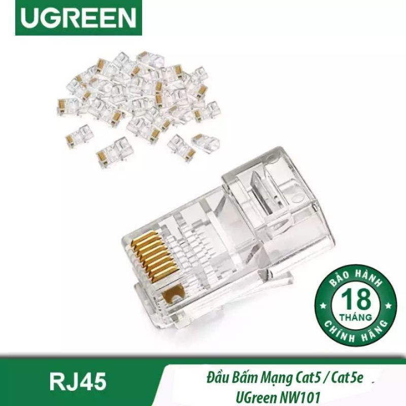 Hạt mạng RJ45 Cat5e 100c/túi chính hãng Ugreen 50246 cao cấp