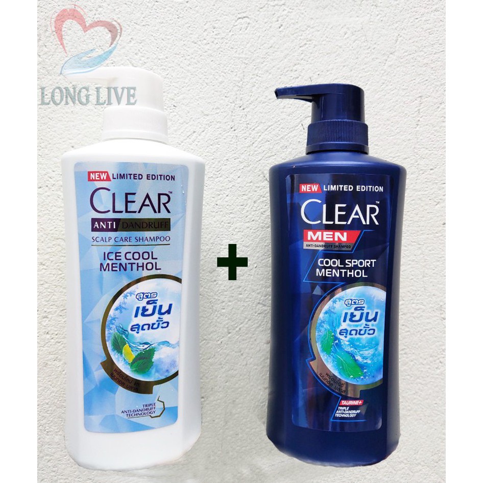 Dầu Gội Clear Men, Clear Bạc Hà - Thái Lan 450ml (Mẫu mới)