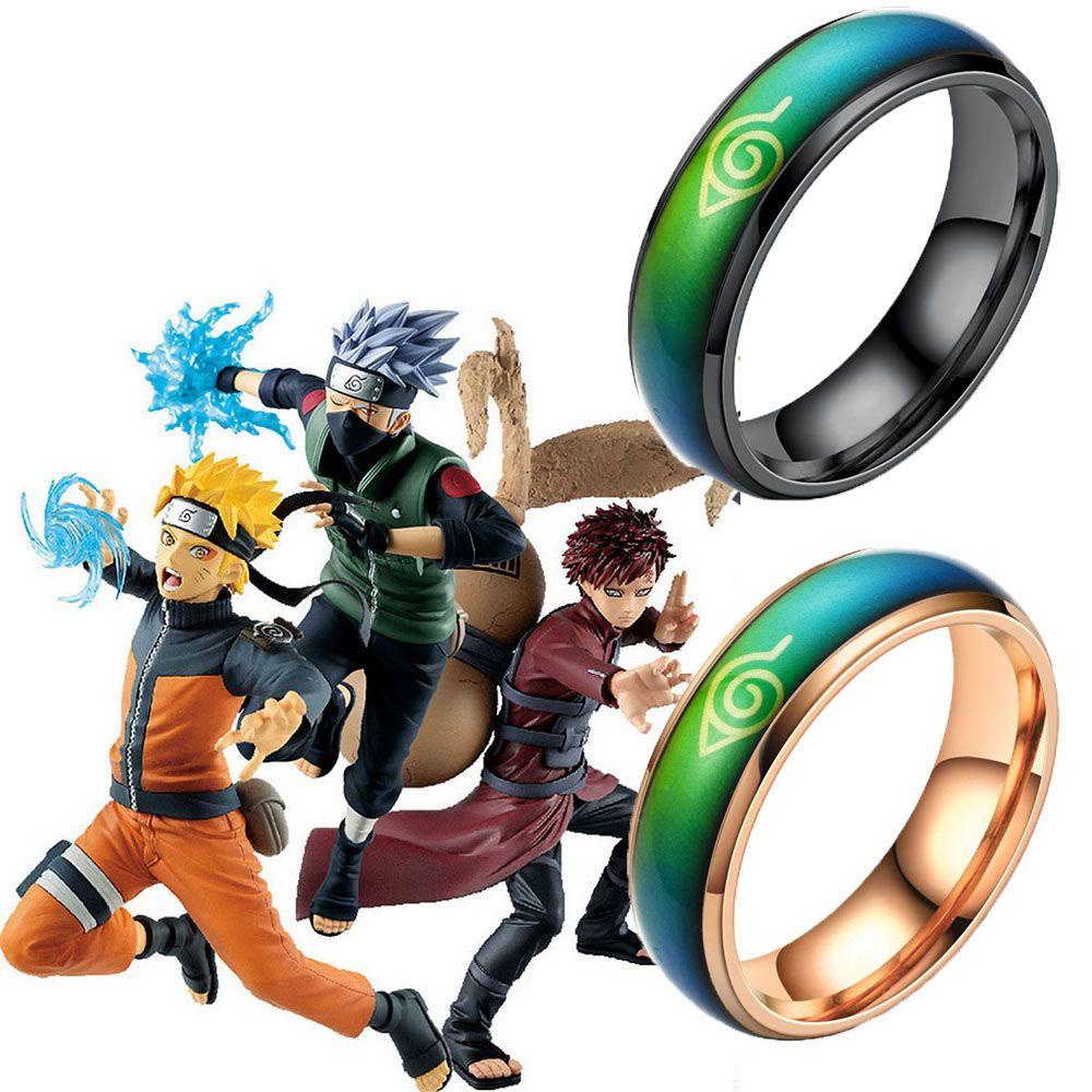 MXGOODS Nhẫn Họa Tiết Naruto Đổi Màu Theo Nhiệt Độ Phong Cách Hip Hop Cổ Điển Thời Trang Cho Nam Và Nữ