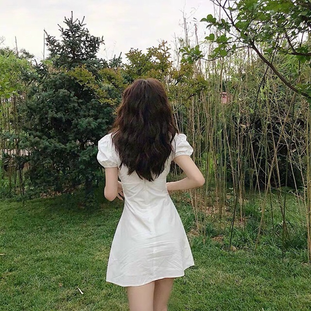 Đầm chữ A khoét cổ cột dây 2 màu basic