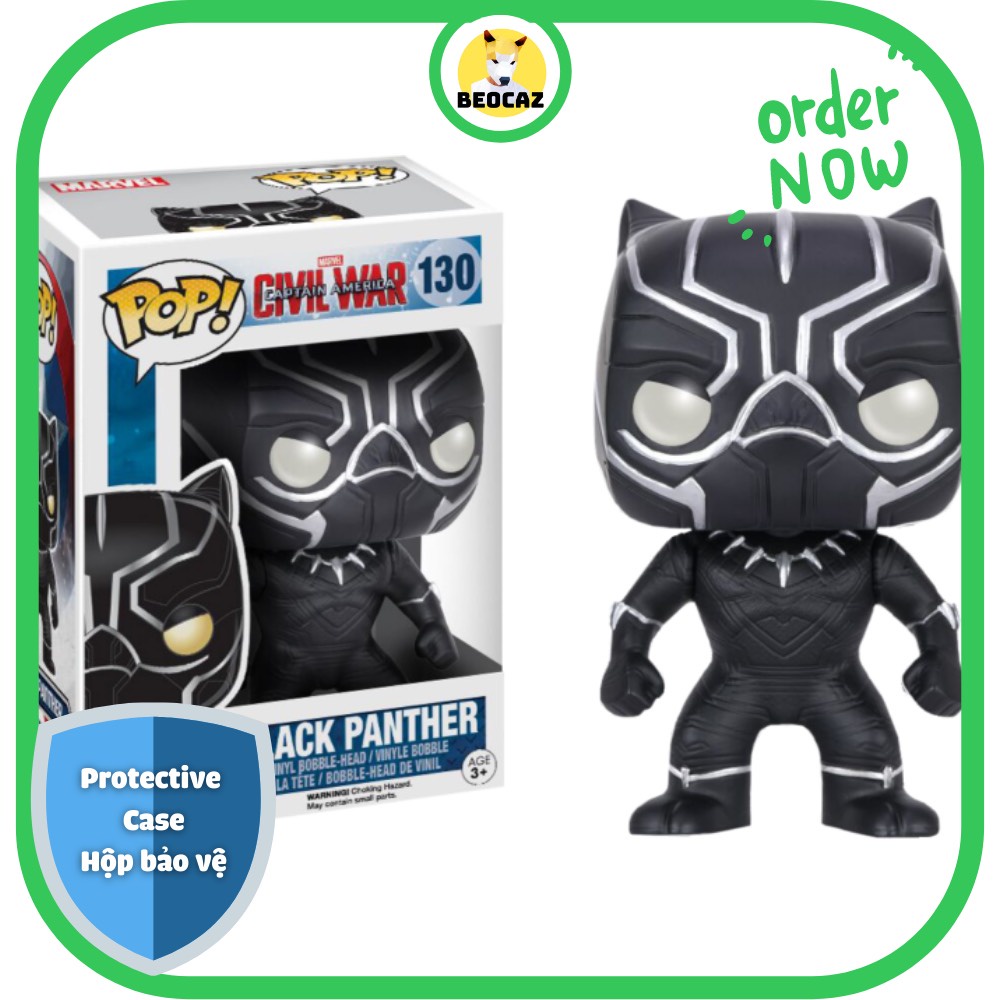 [Ship Hỏa Tốc] [Tặng Hộp Bảo Vệ] [Chính hãng] Mô hình Funko Pop Black Panther Báo Đen No.130 Biệt đội Avengers Marvel