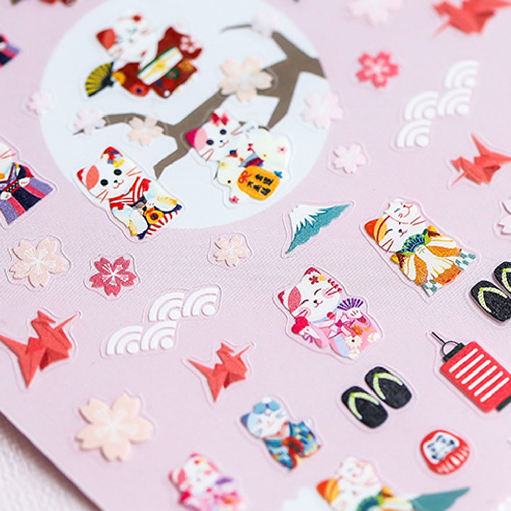 [Hàng mới về] Miếng hình dán trang trí móng tay 3D 5D mỏng tự dính chuyên dụng cho salon phong cách Nhật Bản