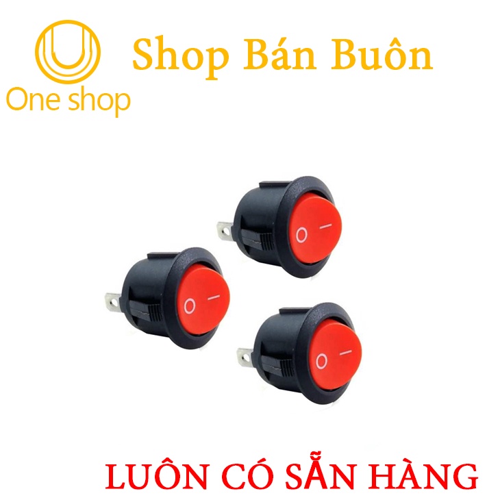 Công Tắc Tròn Nhỏ Màu Trắng - đỏ Bập Bênh KCD1-103 - 1 cái màu ngẫu nhiên