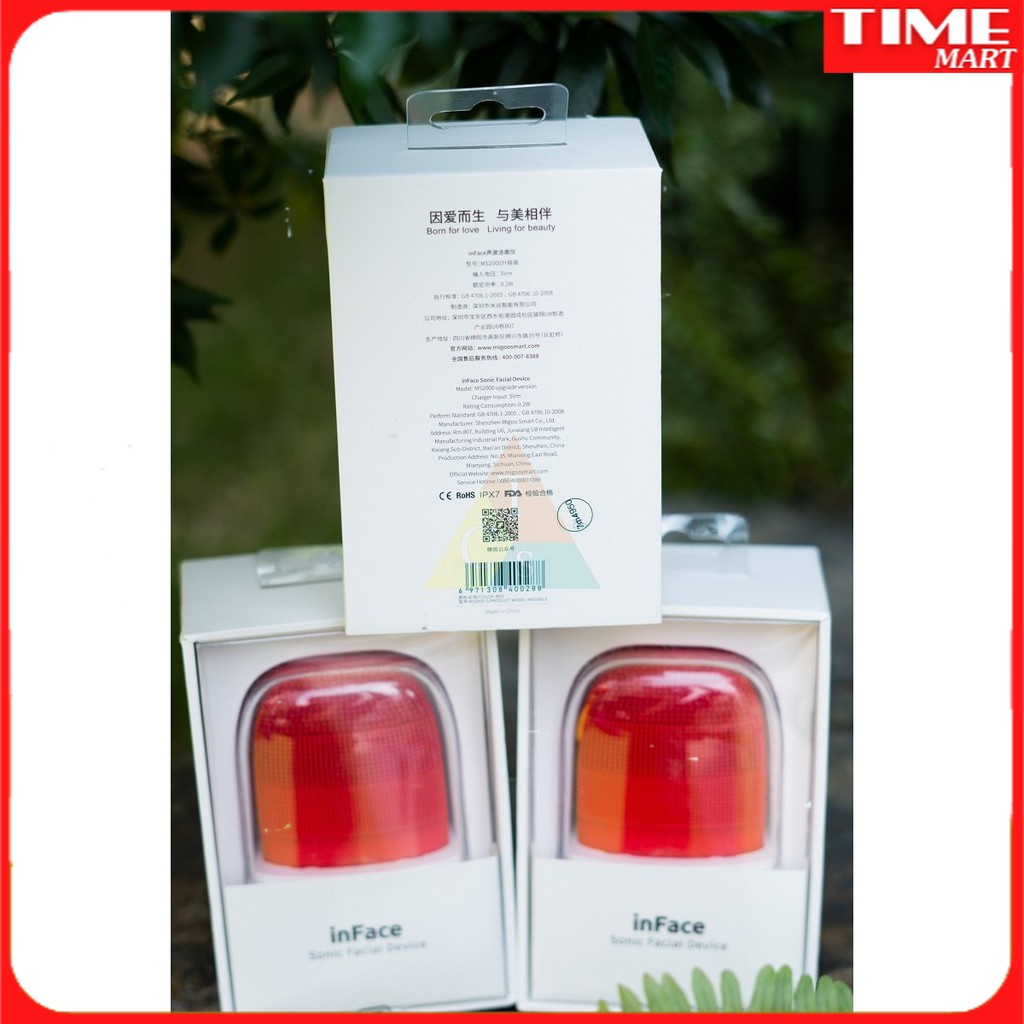 [CHÍNH HÃNG] Máy rửa mặt Xiaomi inFace gen2 (đỏ) lông dài và êm hơn (MẪU MỚI 2022) [TIME_MART siêu thị tiện ích]