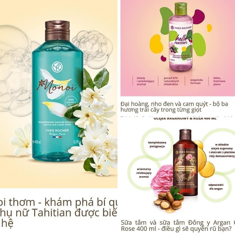 Yves Rocher - Daet T2/2023 Gel tắm gội hoa đại 400ML- MONOI GENTLE HAIR & BODY WASH 400ML