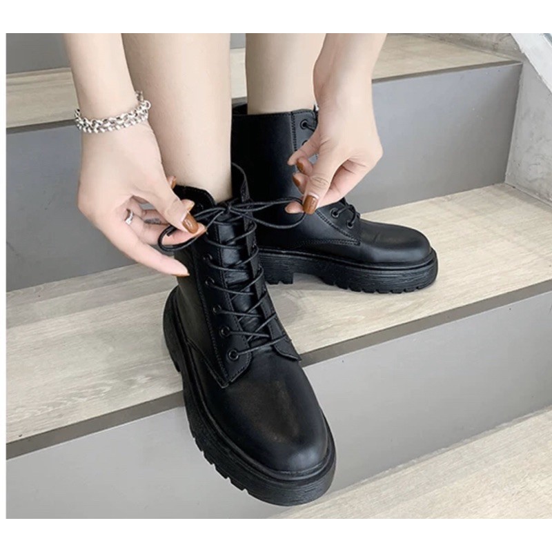 sẵn / Giày da Cao cổ | bốt đùi❣️boot da dr martens 🖤 giày dr / boot martins (full đen) | BigBuy360 - bigbuy360.vn