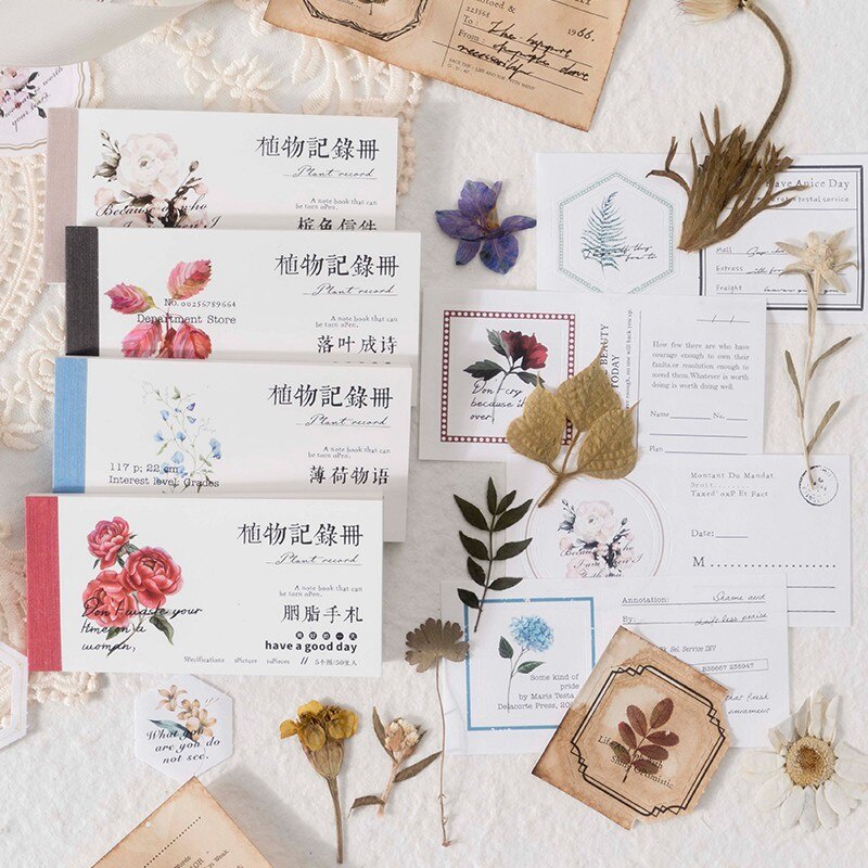 Set 50 tờ giấy ghi chú hình cây cối trang trí sổ tay