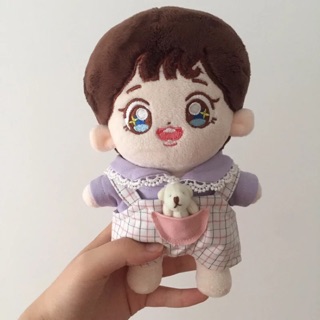 Set áo + yếm + gấu cho doll 20cm