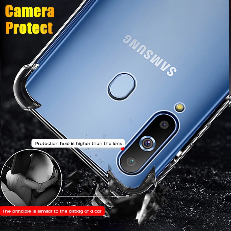 Ốp điện thoại trong suốt chống sốc cho Samsung Galaxy M20 M10 A7 A8 A6 Plus A9 2018