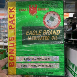 Dầu gió nước xanh con ó 2 nắp eagle brand 24ml