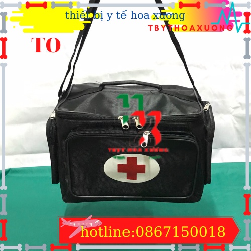 Túi Cứu Thương Cỡ Đại 34x22x24cm - Túi Y Tế ( Màu Đen)