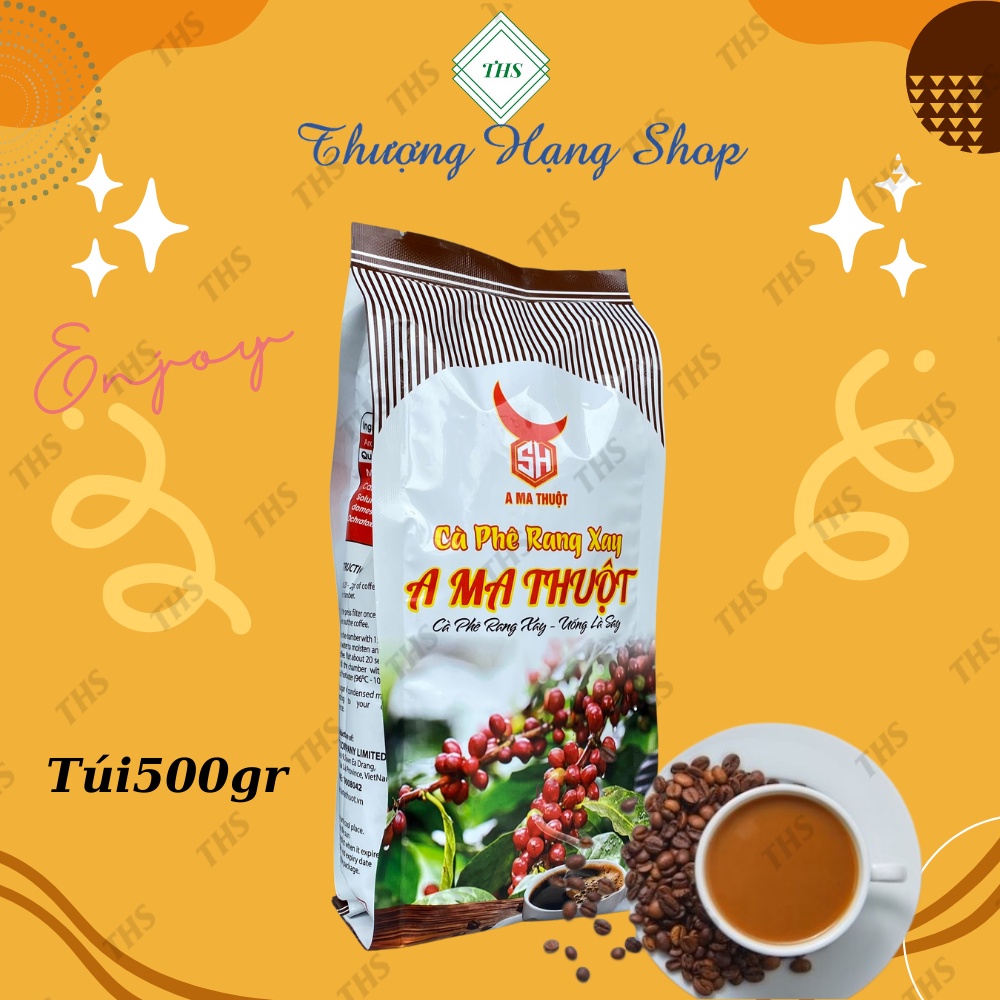 Cafe Rang Xay Sạch A Ma Thuột ( Túi 500gr)  - Gu truyền thống, đậm thơm, pha phin - pha máy, không hoá chất.