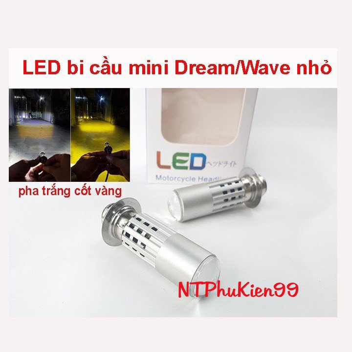 Đèn led Pha 2 Màu Chân M5 Siêu Sáng Lắp Cho Dream , Wave , Ju ,Si Đời Cũ