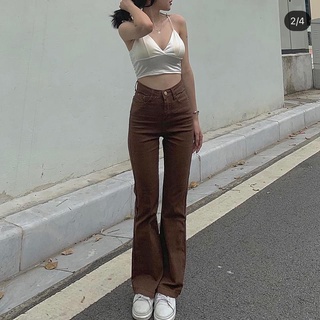 Quần ống loe form dài chất kaki
