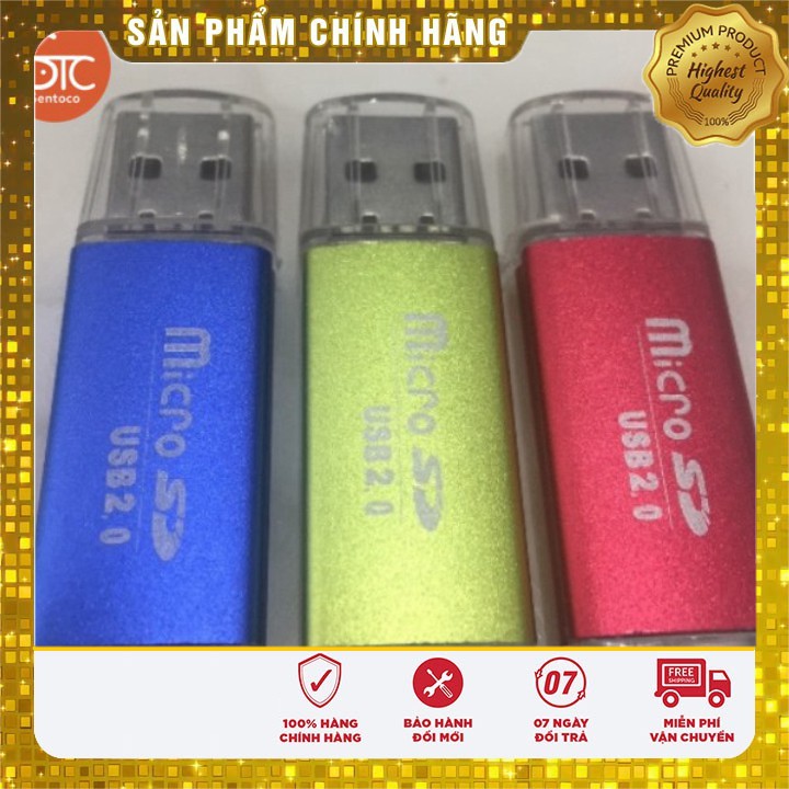 Đầu đọc thẻ Micro SD 2.0 vỏ nhựa,vỏ nhôm có đèn báo