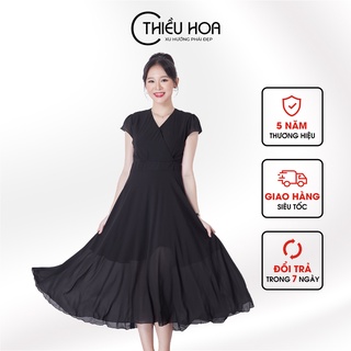 Đầm trung niên chiffon dạ hội thiều hoa g0325