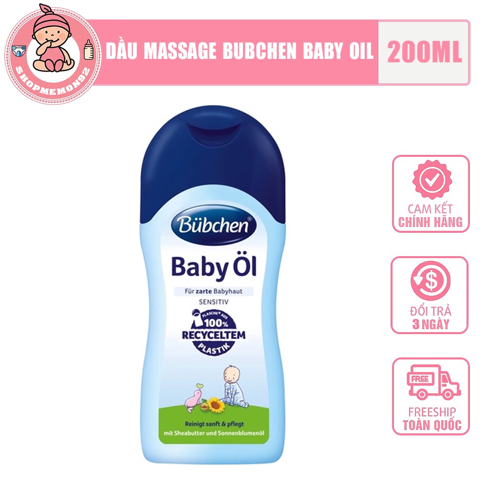 Dầu dưỡng da và massage bubchen baby oil 200ml