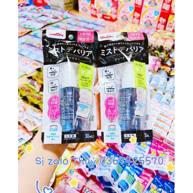 Xịt chống muỗi và côn trùng Chuchu ( dùng được cho trẻ từ sơ sinh)