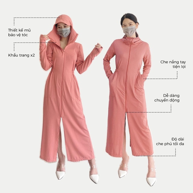 Set áo chống nắng toàn thân chất vải mỏng mát thông hơi