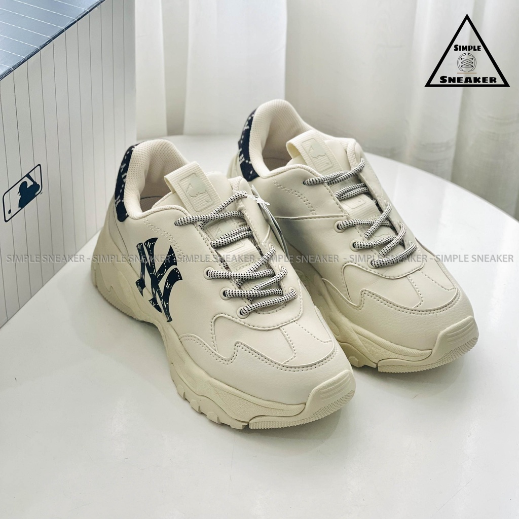 Giày MLB NY Mono Heel Chính Hãng 🔴SIMPLE SNEAKER🔴 MLB Big Ball Chunky Mono Heel New York Yankees Auth