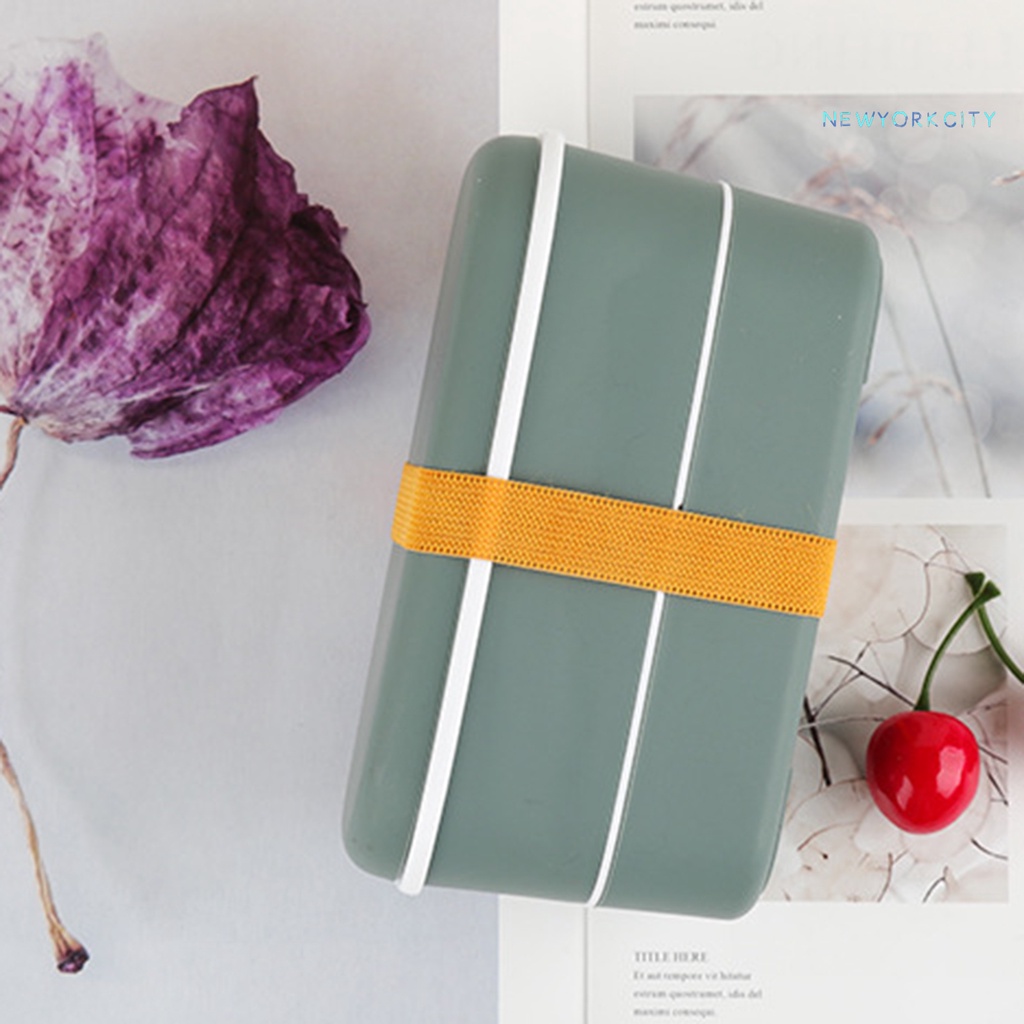 Hộp Đựng Cơm Trưa 2 Tầng Bằng Nhựa Pp Có Thể Dùng Trong Lò Vi Sóng Kèm Đũa