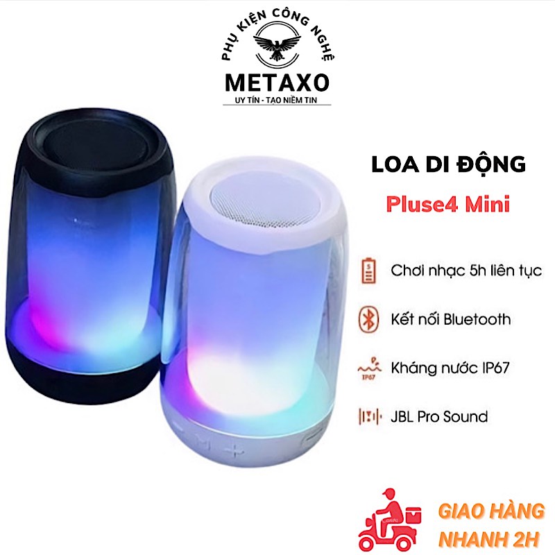 Loa bluetooth Pulse 4 MINI,Led theo điệu nhạc, chất lượng âm tuyệt hảo, thiết kế đẹp mắt ,Bảo hành 6 tháng