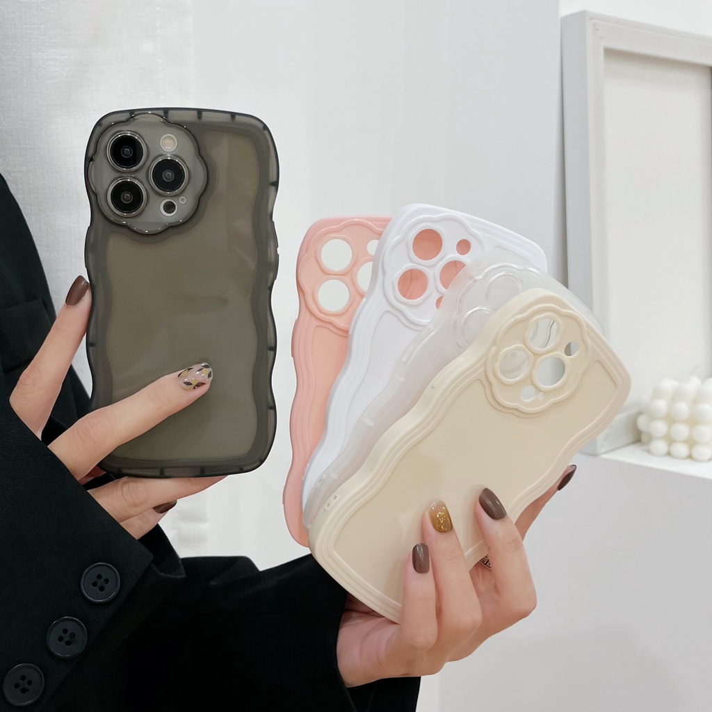 Ốp Điện Thoại Thiết Kế Viền Gợn Sóng Chống Sốc Bảo Vệ Toàn Diện Thời Trang