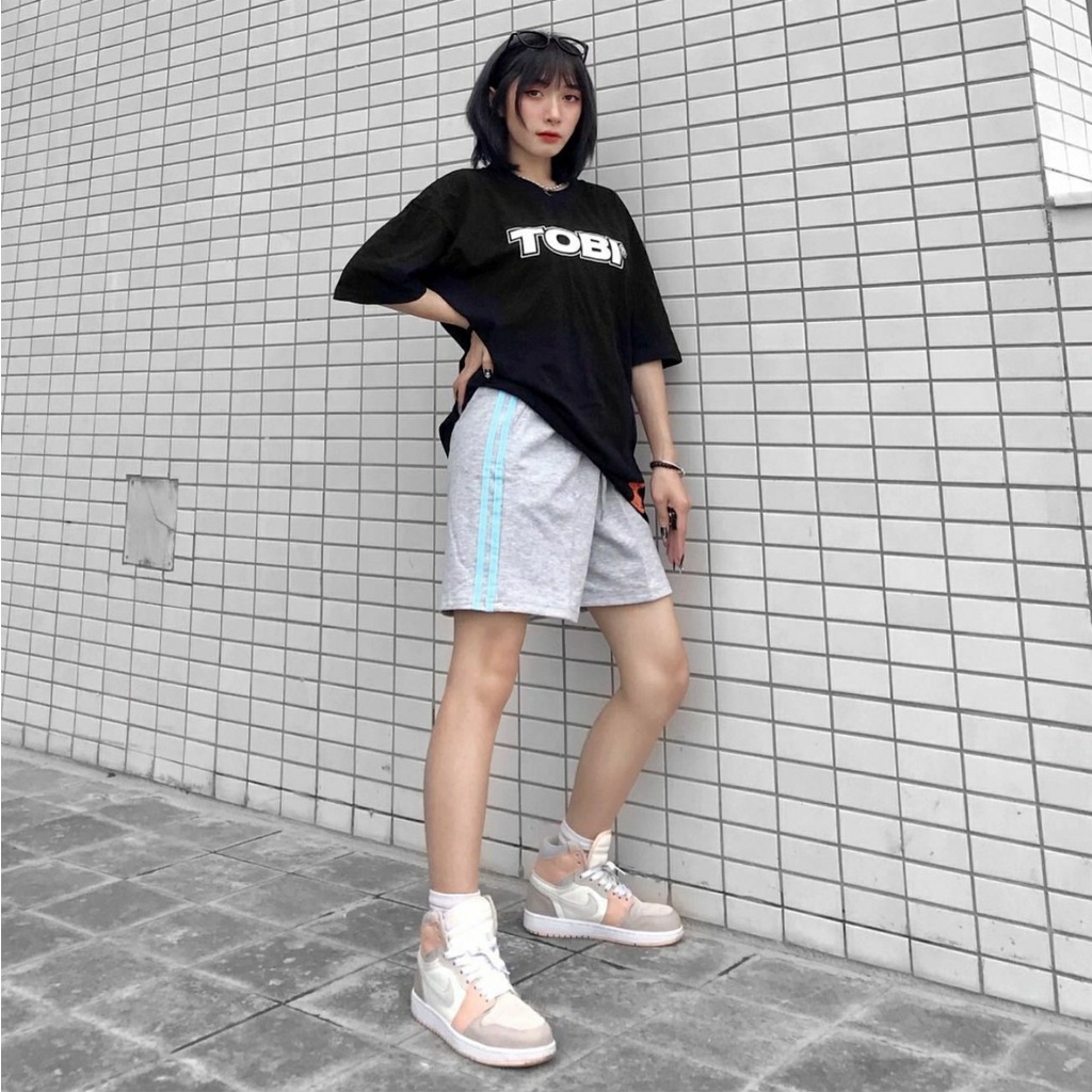 Quần Short Thun Ống Rộng 2 SỌC Ulzzang Unisex