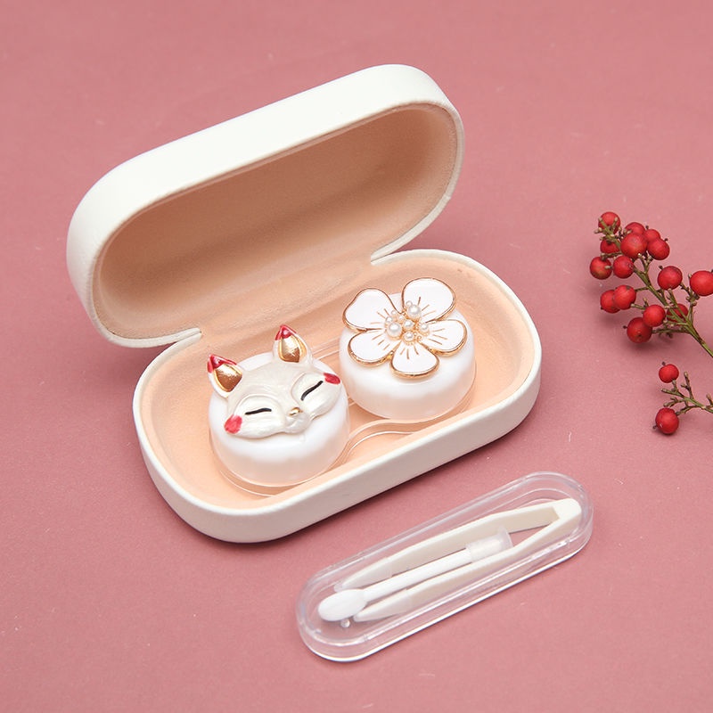 Hộp đựng kính áp tròng thiết kế họa tiết hoạt hình đáng yêu cho nữ