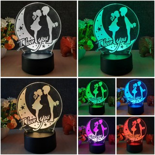 Đèn ngủ led 3d PAVITA cặp đôi, quà tặng sinh nhật độc đáo, ý nghĩa cho bạn gái, bạn trai, đèn để bàn trang trí đẹp