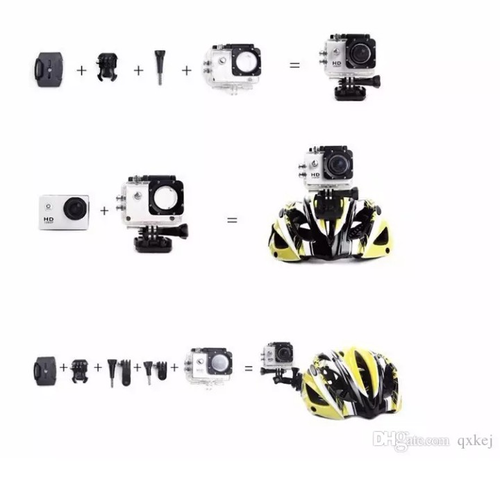 Camera Hành Động Waterproof Sports Cam 1080 Full Hd - Camera Chống Nước Gắn Mũ Bảo Hiển, Ghi Đông Xe