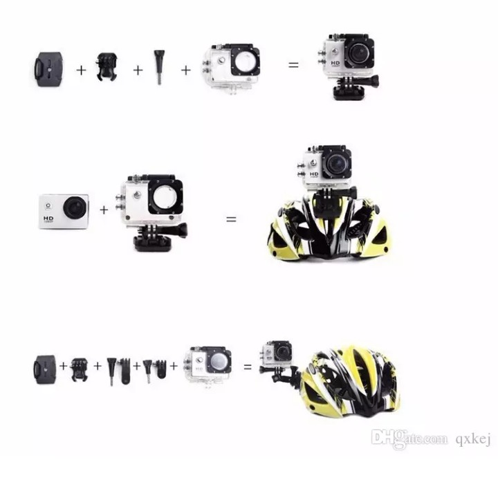 CAMERA HÀNH ĐỘNG WATERPROOF SPORTS CAM 1080 FULL HD - CAMERA CHỐNG NƯỚC GẮN MŨ BẢO HIỂN, GHI ĐÔNG XE