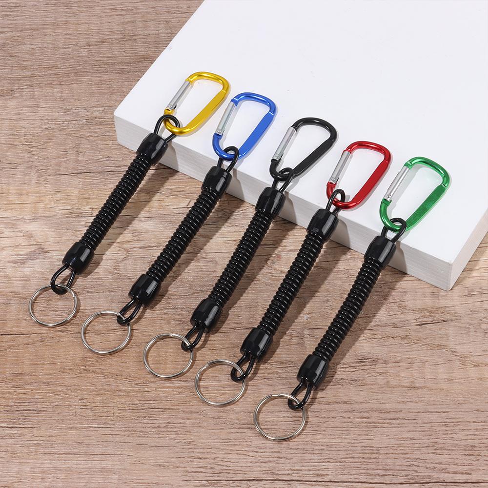 MUVAKO Móc Khóa Dây Lò Xo Co Giãn Bằng Nhựa Tiện Dụng Mang Theo Du Lịch Cắm Trại