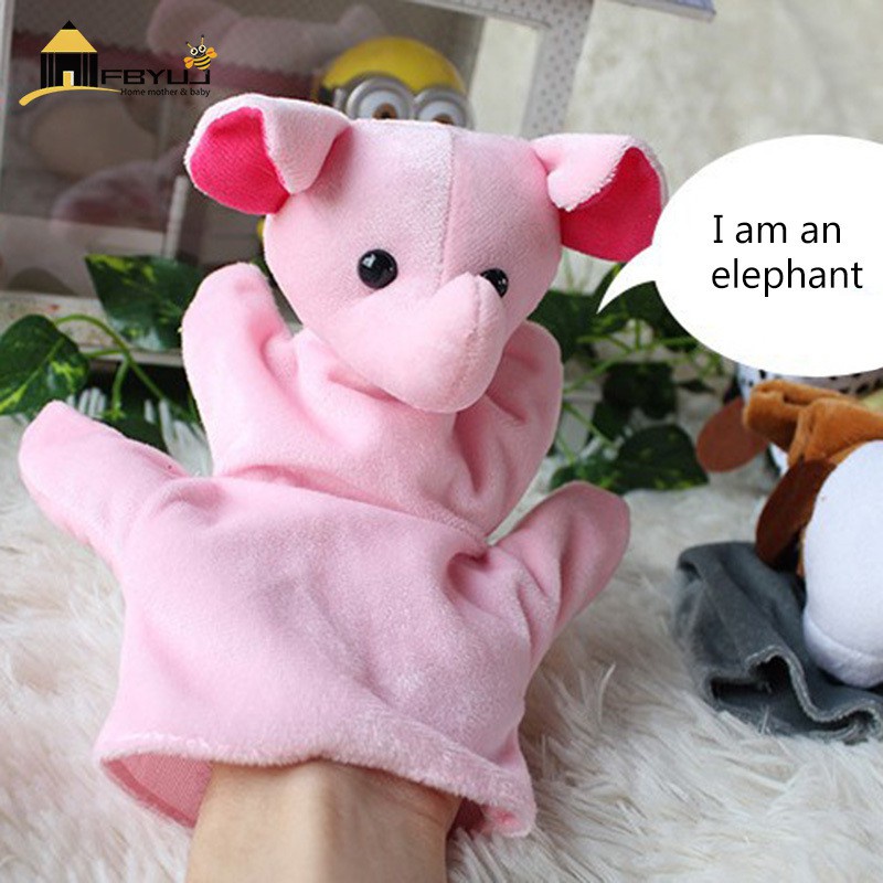 FBYUJ-tiktok 2 Pcs Baby Child Zoo Farm Animal Hand Glove Puppet Finger Sack Plush Toys Children Gifts