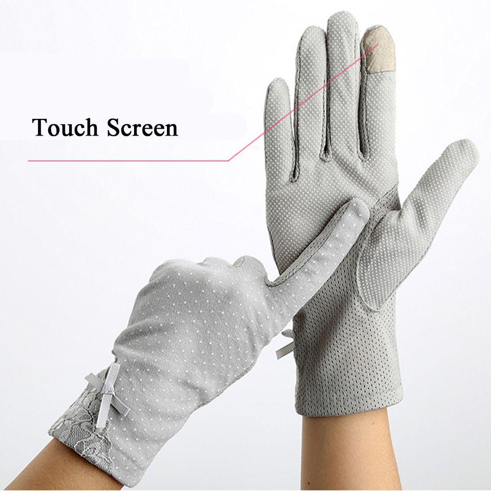 Găng Tay Lái Xe Ren Chống Tia Uv &amp; Trượt Cho Nữ
