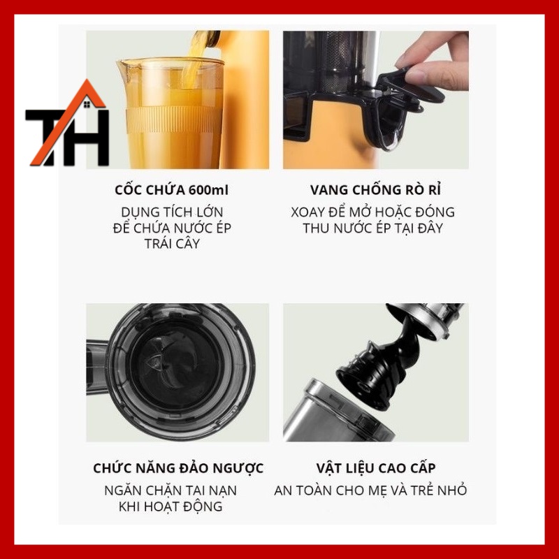 Máy Ép Chậm  - Máy Ép Trái Cây Rau Củ Quả - Nhỏ Gọn Tiện Lợi Phù Hợp Cho Hộ Gia Đình