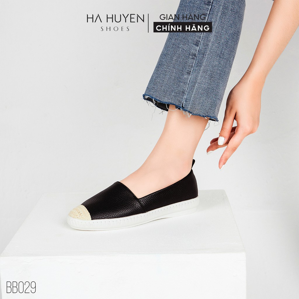 Giày slip on nữ Hà Huyền Shoes mũi len dáng thể thao, năng động - BB029