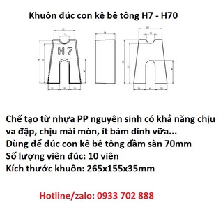 Khuôn đúc con kê bê tông H7
