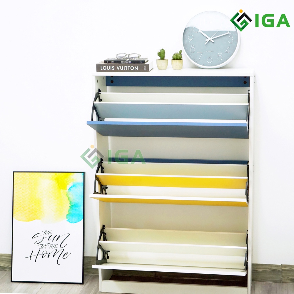 [Mã LIFEBKA5 giảm 10% tối đa 1 Triệu đơn 500k] Tủ giày thông minh 3 cánh lật tiết kiệm diện tích - GP20