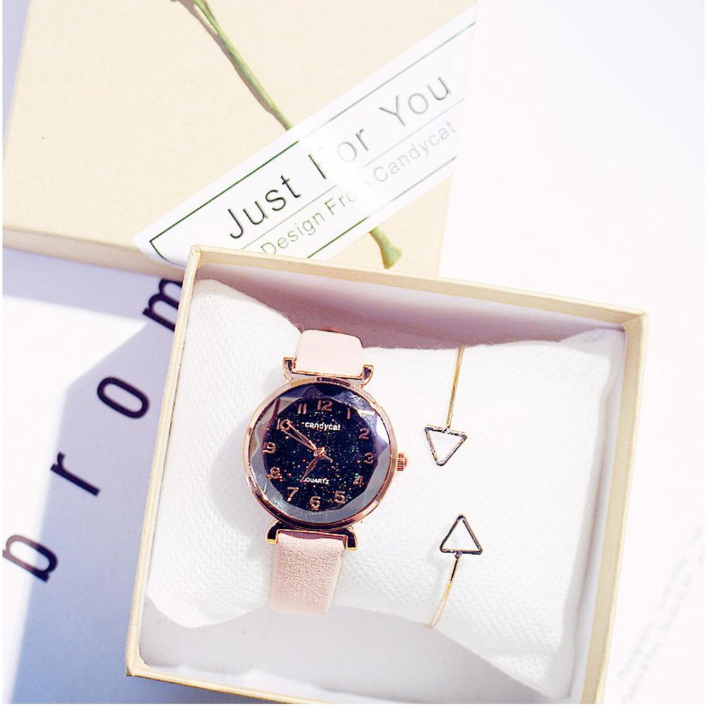 ĐỒNG HỒ NỮ DÂY DA CANDYCAT MẶT 3D D228 PHONG CÁCH HÀN QUỐC | BigBuy360 - bigbuy360.vn
