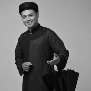 Áo dài nam ông đồ the đen- ngũ thân