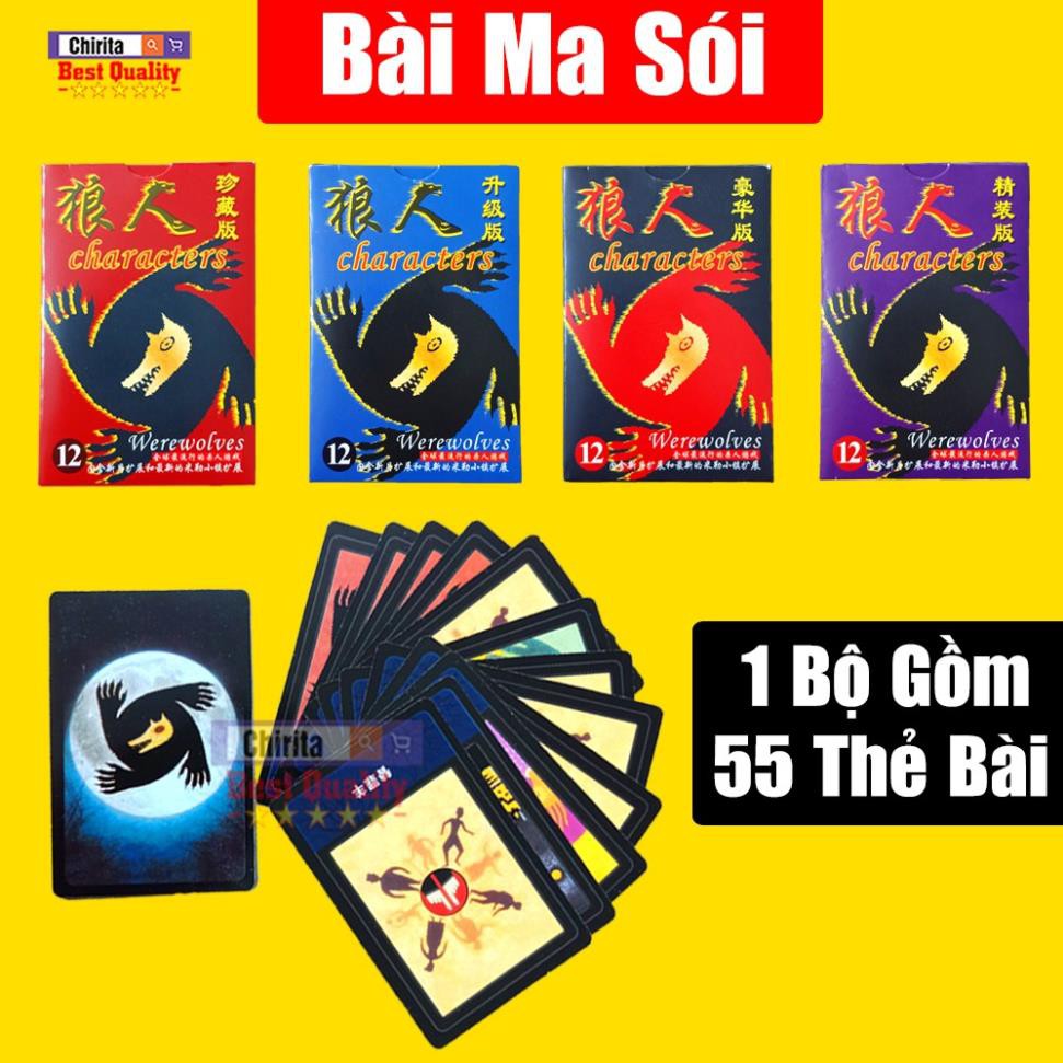 Bài Ma Sói 1 Hộp 55 Thẻ Bài - Giấy Cứng Chất Lượng ( Màu Ngẫu Nhiên )