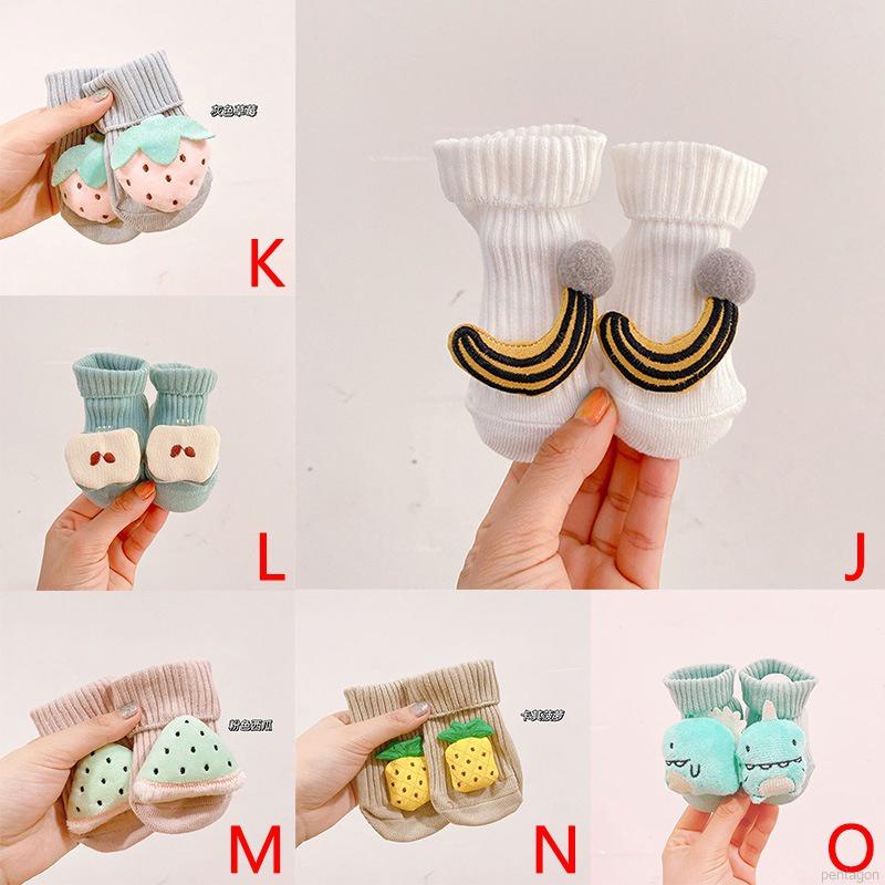 Vớ đan len chống trượt họa tiết hoạt hình dễ thương cho trẻ sơ sinh