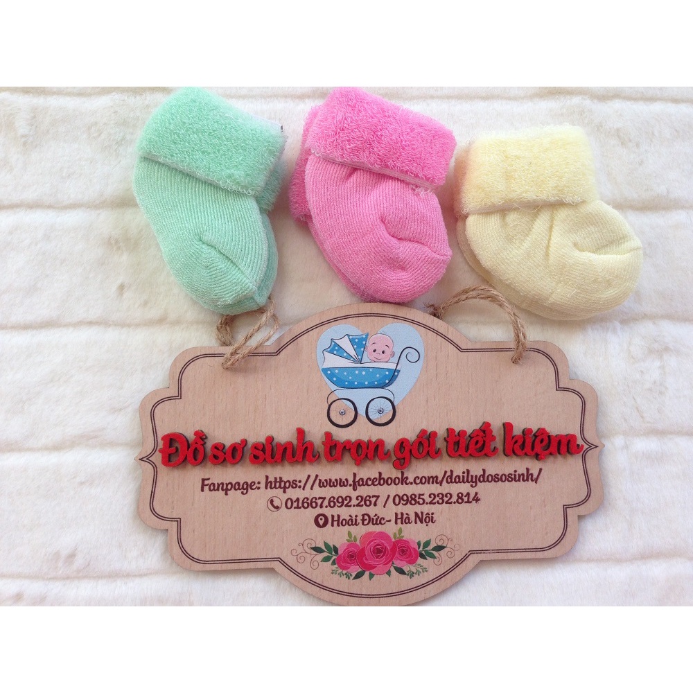 Set 3 đôi tất xù Sơ sinh ấm áp cho bé sơ sinh vào mùa đông size 0-6 tháng tuổi