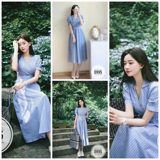 ĐẦM MIDI KẺ SỌC DẠO PHỐ BIG SIZE ĐI LÀM /ĐI CHOI