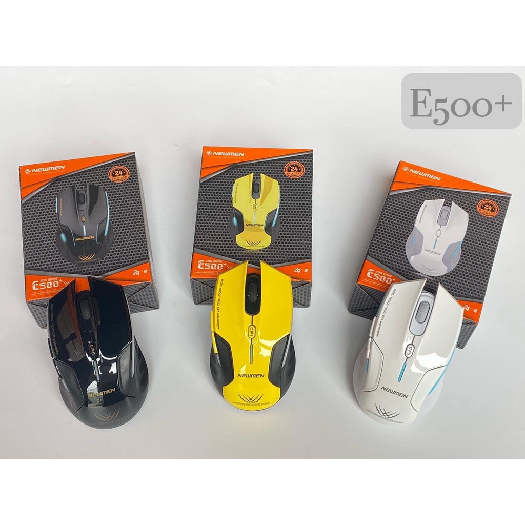 Chuột Không Dây Dùng Cho Game Và Văn Phòng Newmen E500 (2.4Ghz)(Đen-vàng-trắng)