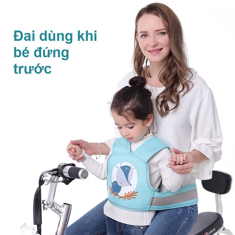 Đai xe máy phản quang chống gù đỡ cổ an toàn cho bé