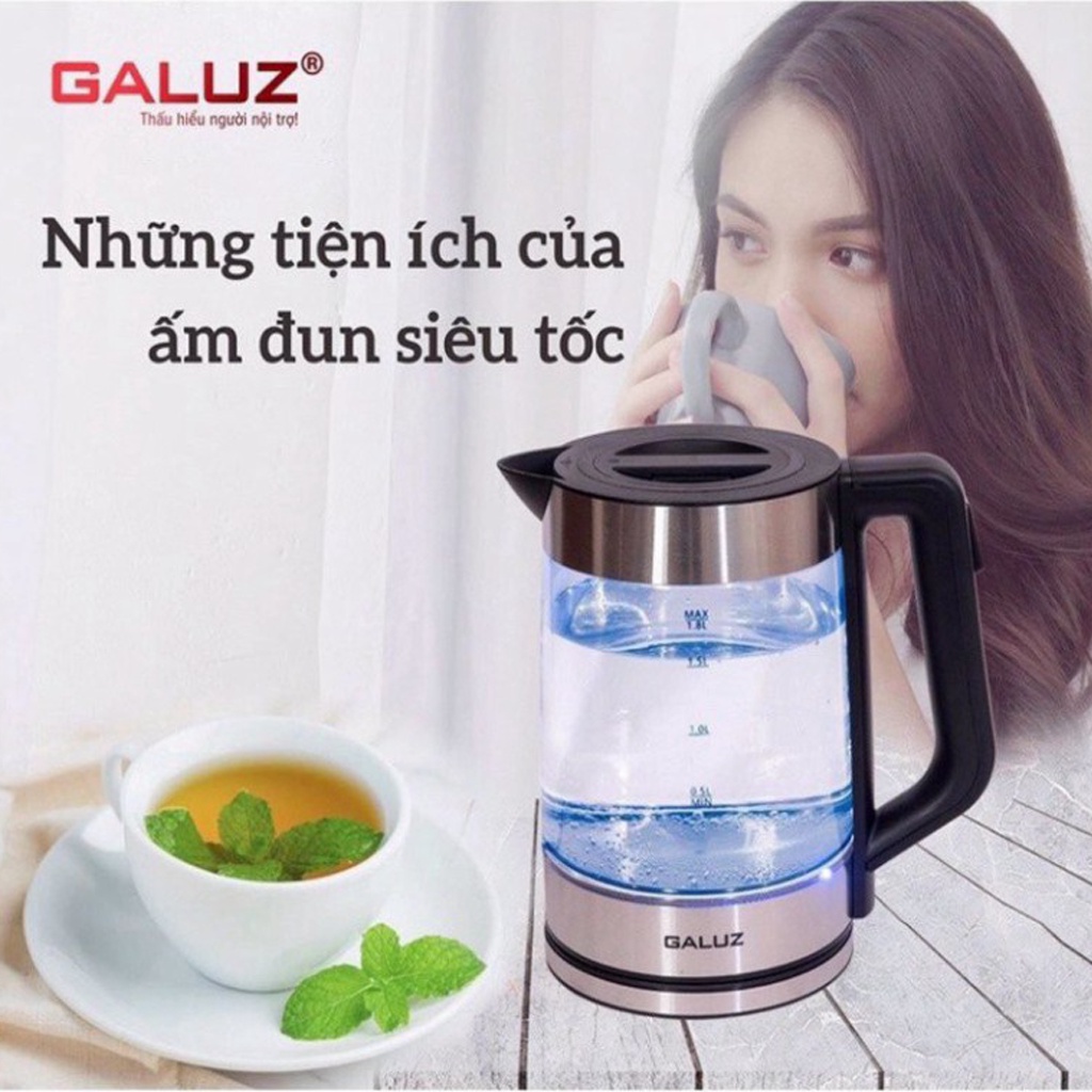 Ấm Siêu Tốc, Ấm Điện Đun Nước Galuz GK-01, Dung Tích 1.8L, Tự Động Ngắt Điện